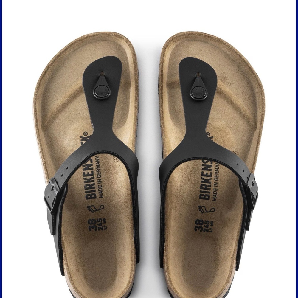 Birkenstock Black and Tan Thong Sandals size 41
